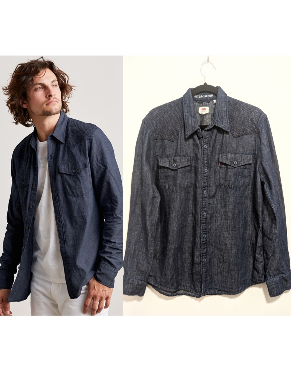 Levi’s x Outerknown | Western Hemp Blend Shirt In Deep Indigo